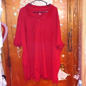DXL men's button up red polo size 5